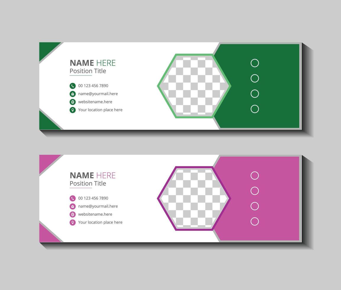 Modern email signature template vector