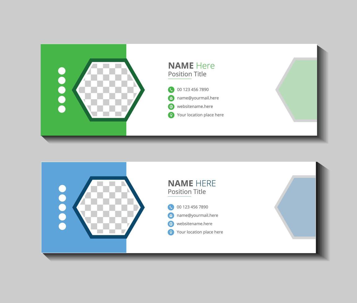Modern email signature template vector