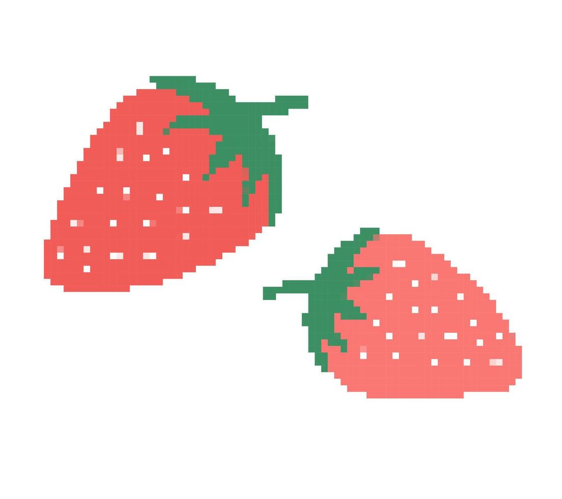 pixel art fruit collection. banana, limondragon fruit, et. vector