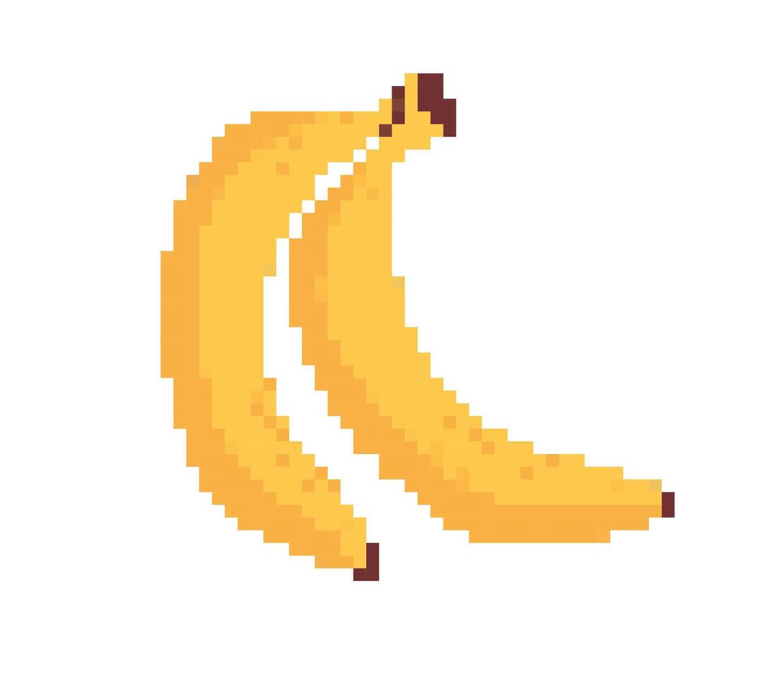 pixel art fruit collection. banana, limondragon fruit, et. vector