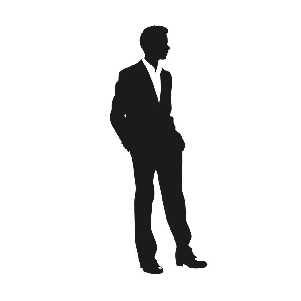 Confident Businessman Profile Silhouette vector