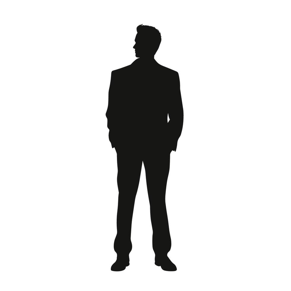 Front View Male Silhouette Standing vector