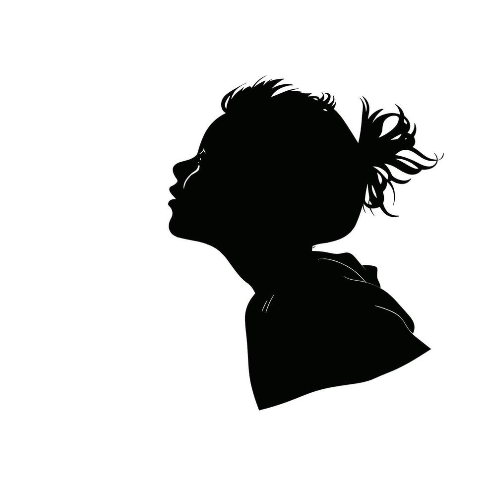 A child black icon silhouettes isolated on white background vector
