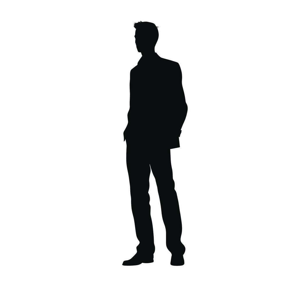 Side View Male Silhouette Standing vector