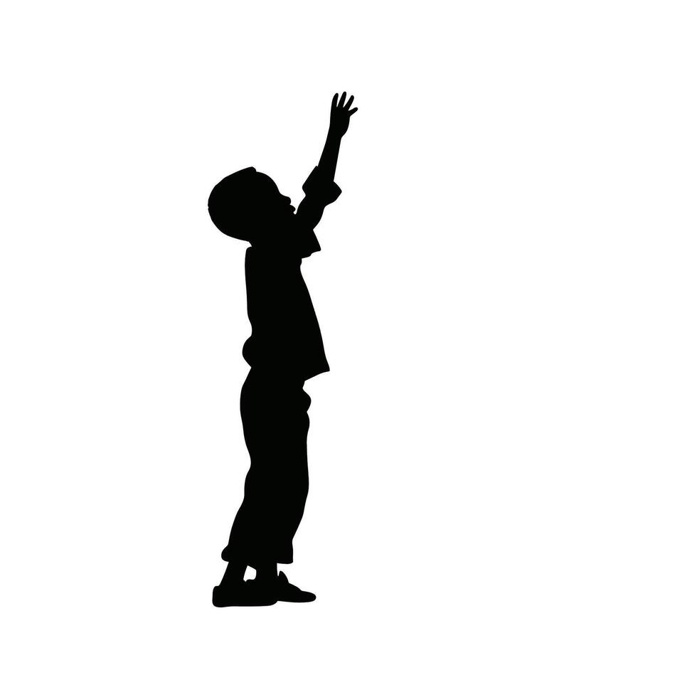 A kid silhouette design isolated on white background. Kid silhouette on white background. vector