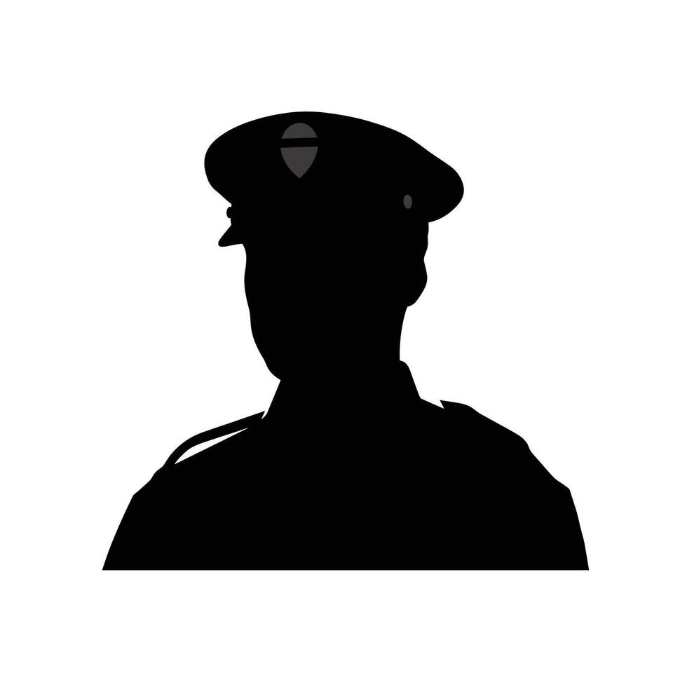 Police Officer Silhouette in Profile vector