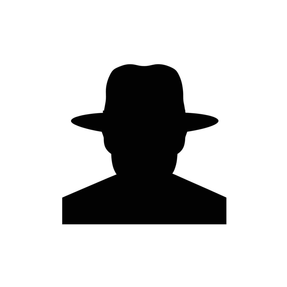 Man with hat silhouette isolated vector
