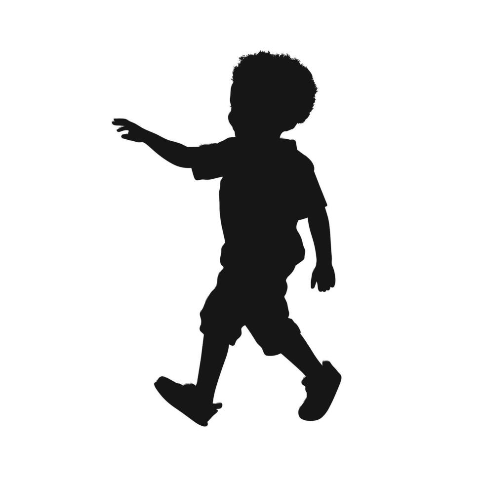 A child black silhouettes isolated on white background vector