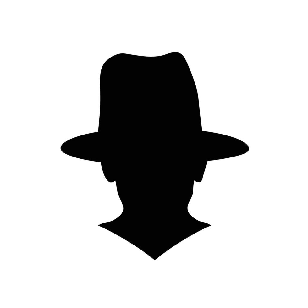 Man with hat silhouette isolated vector