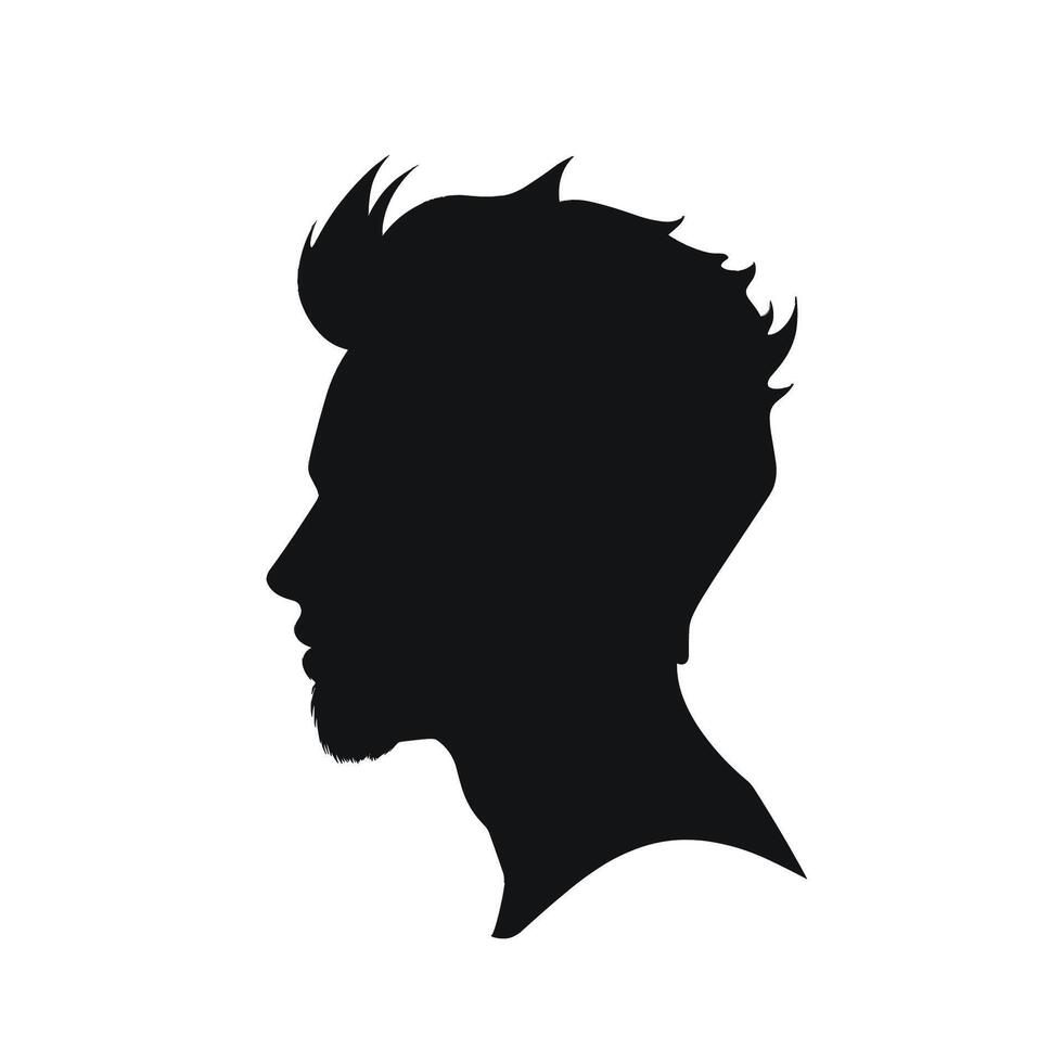 Person head silhouette isolated vector