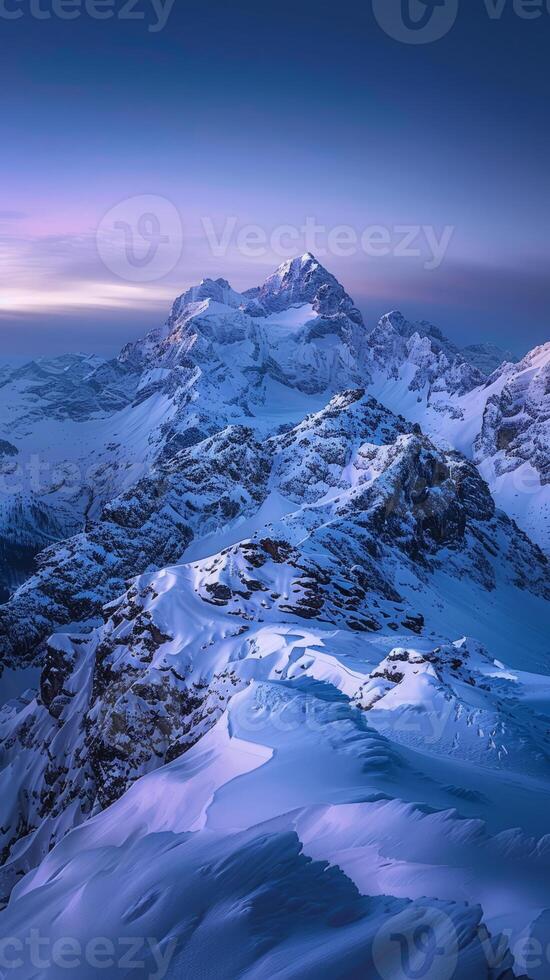 Beautiful winter landscape, snow and fir trees, realistic photo