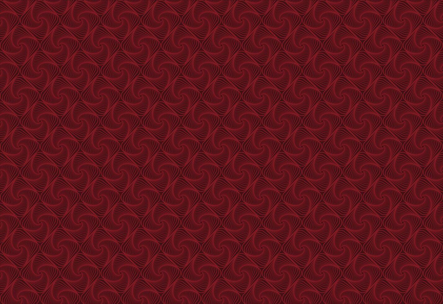 Illustration pattern, Abstract Geometric Style. Repeating of abstract red line in square on deep red background. vector
