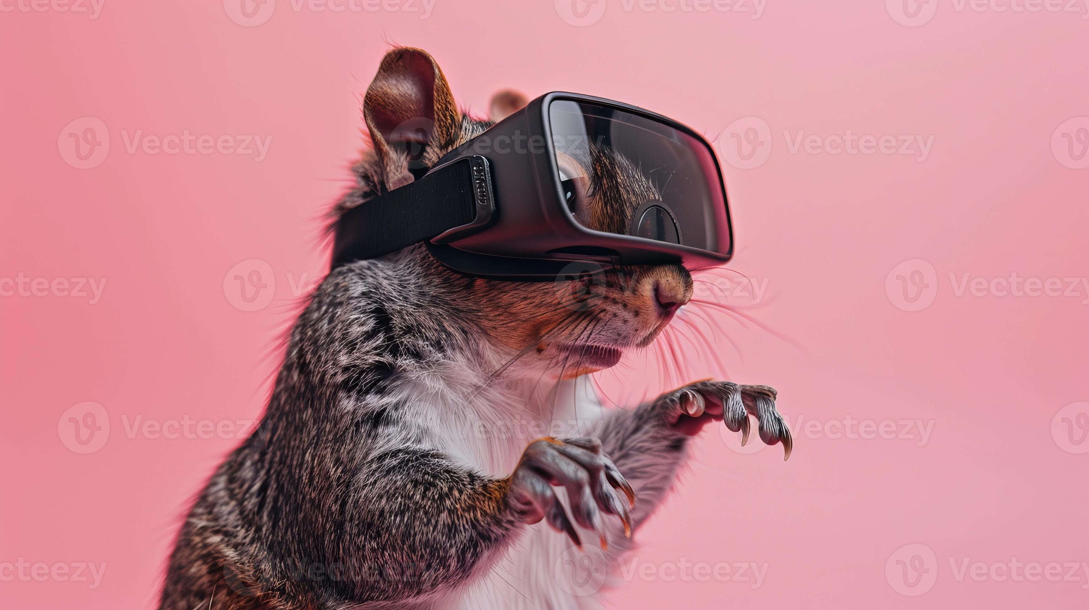 ardilla con 3d vr lentes en el aislado antecedentes 45342390 Foto de
