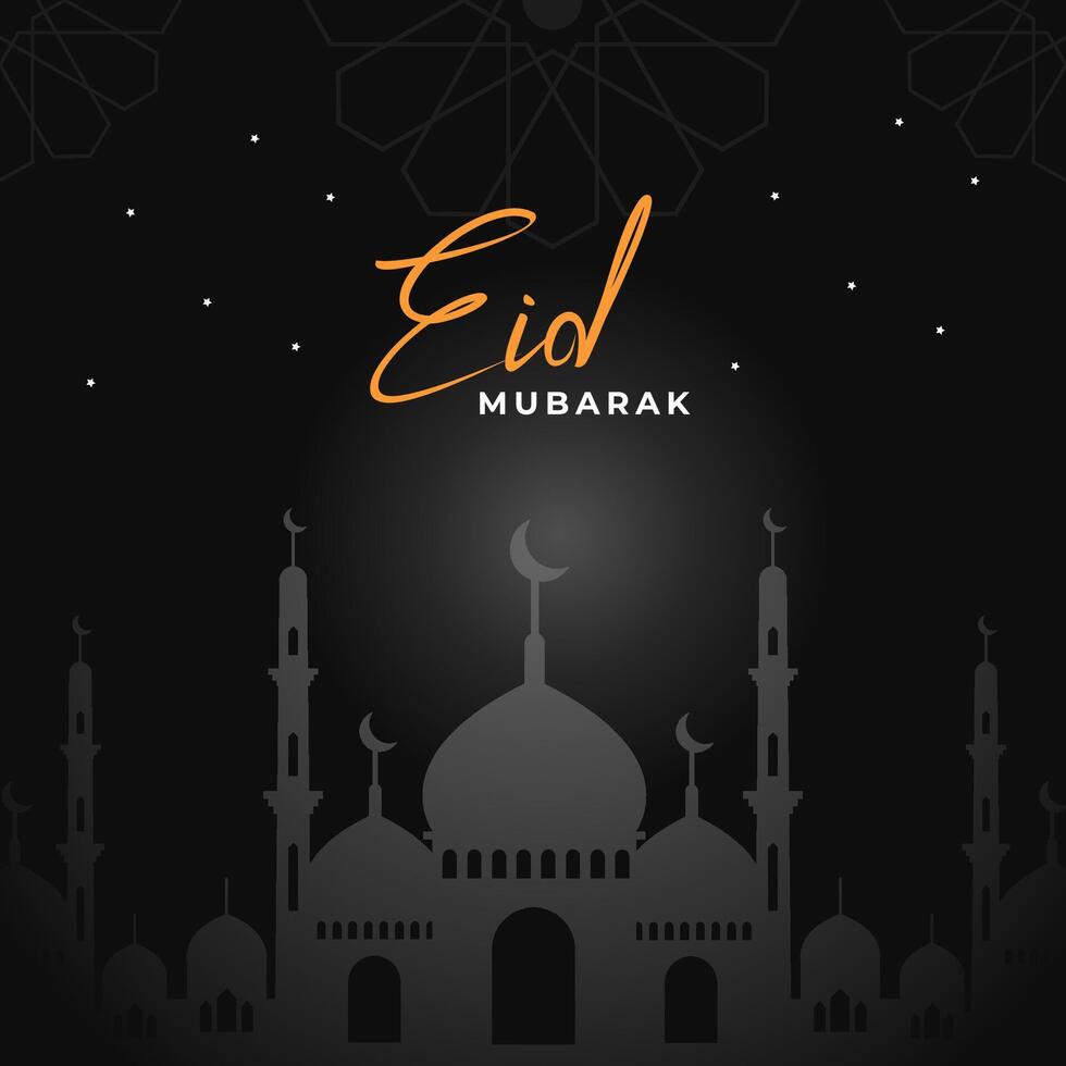 Eid Mubarak greeting social media post design template. vector