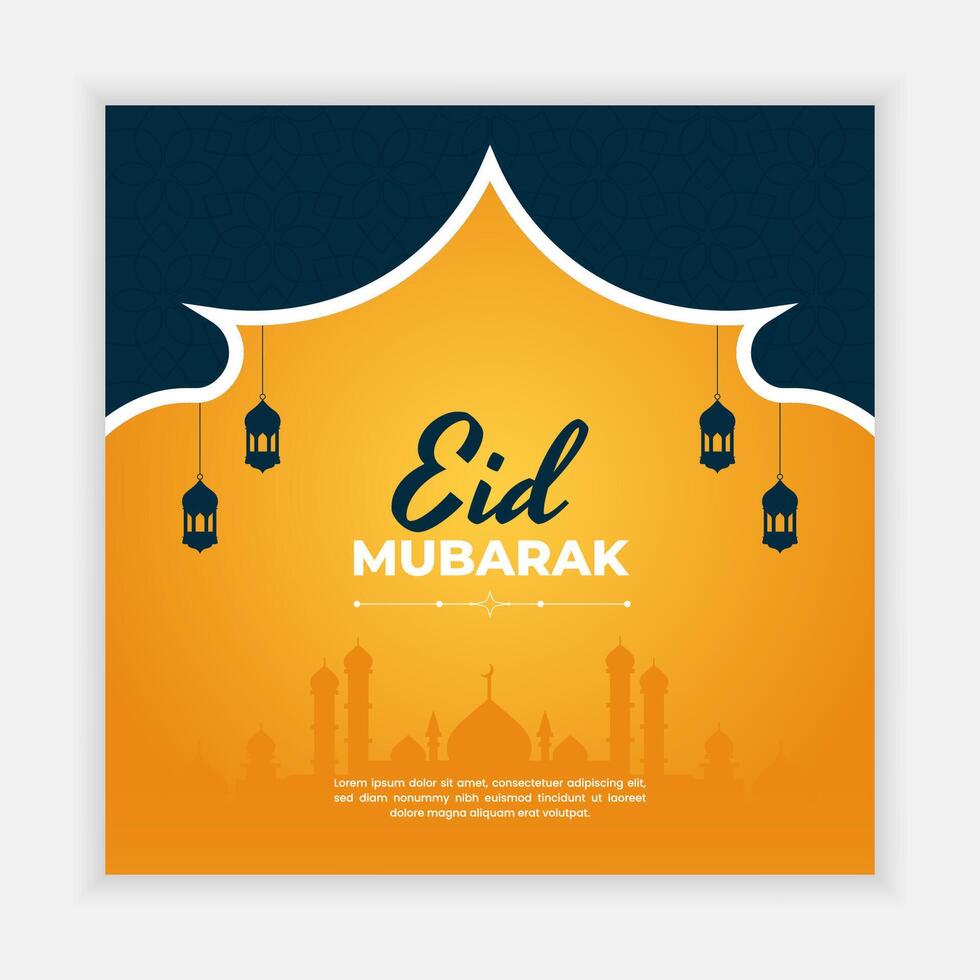 Islamic eid celebration social media banner or post template vector