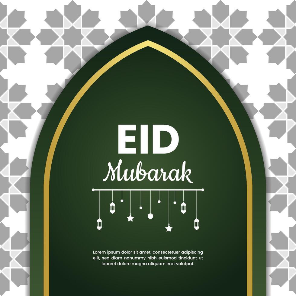 Islamic eid celebration social media banner or post template vector