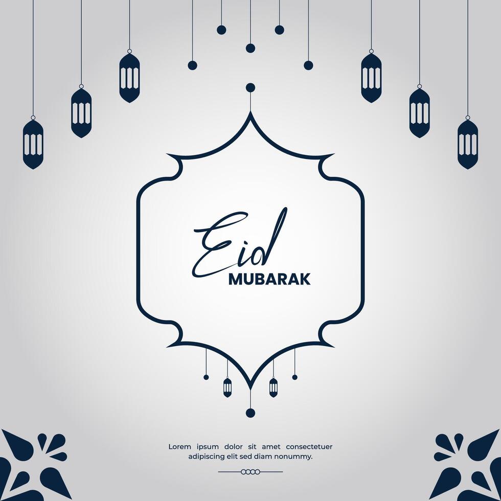 Eid Mubarak greeting social media post design template. vector