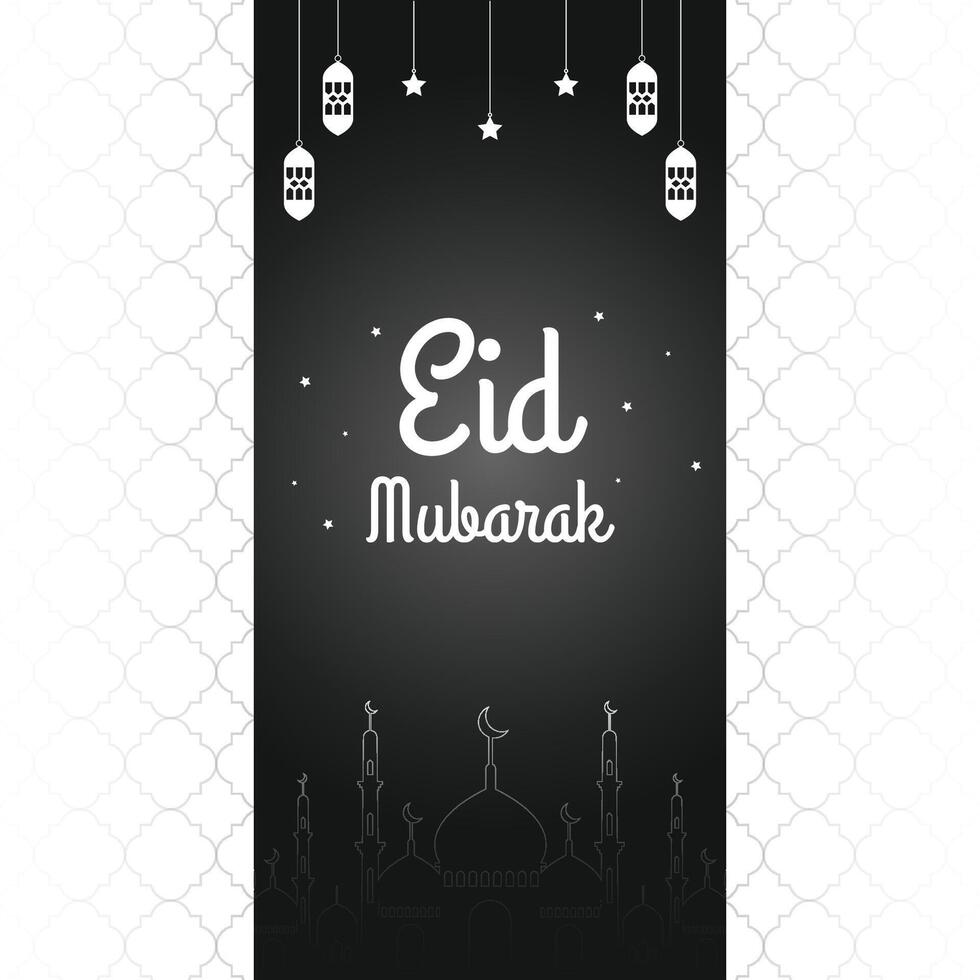 Eid Mubarak greeting social media post design template. vector