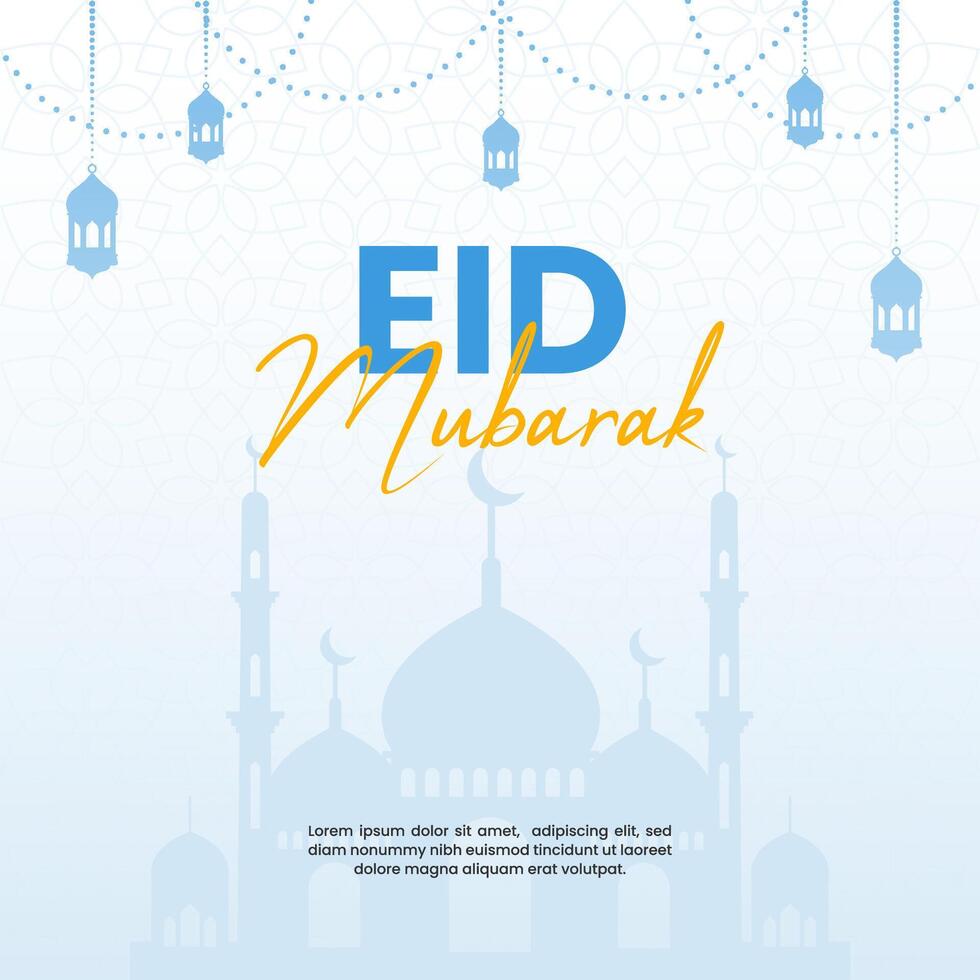 Islamic eid celebration social media banner or post template vector