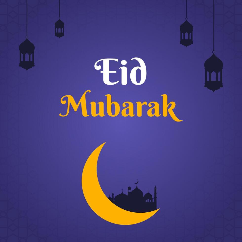 Eid Mubarak greeting social media post design template. vector