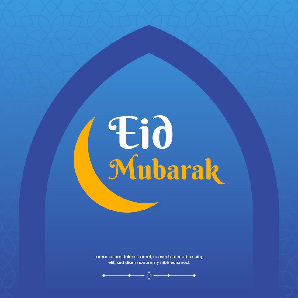 Eid Mubarak Islamic festival social media post design template vector