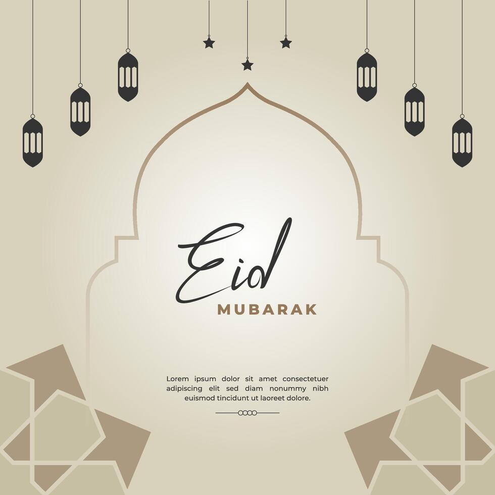 Eid Mubarak Islamic festival social media post design template vector