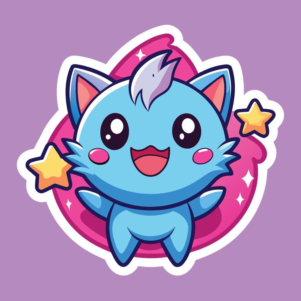 cute trending and aesthetic sticker illustration vector