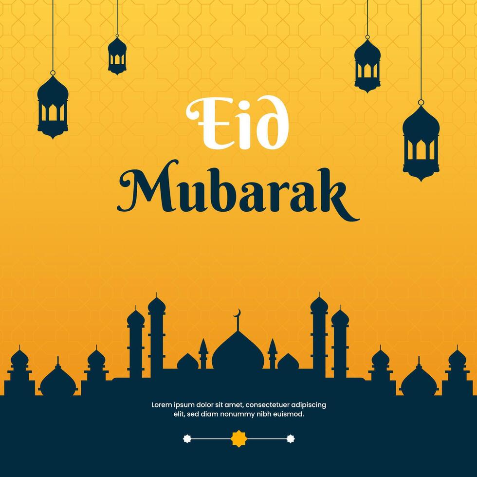 Islamic eid celebration social media banner or post template vector