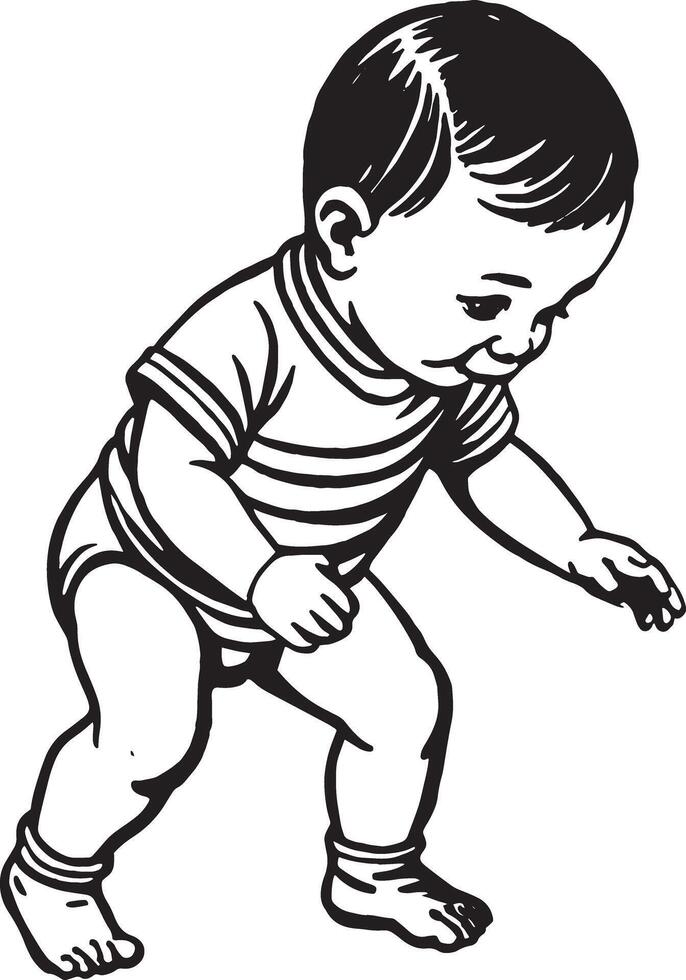 baby child walking isolated on white background vector