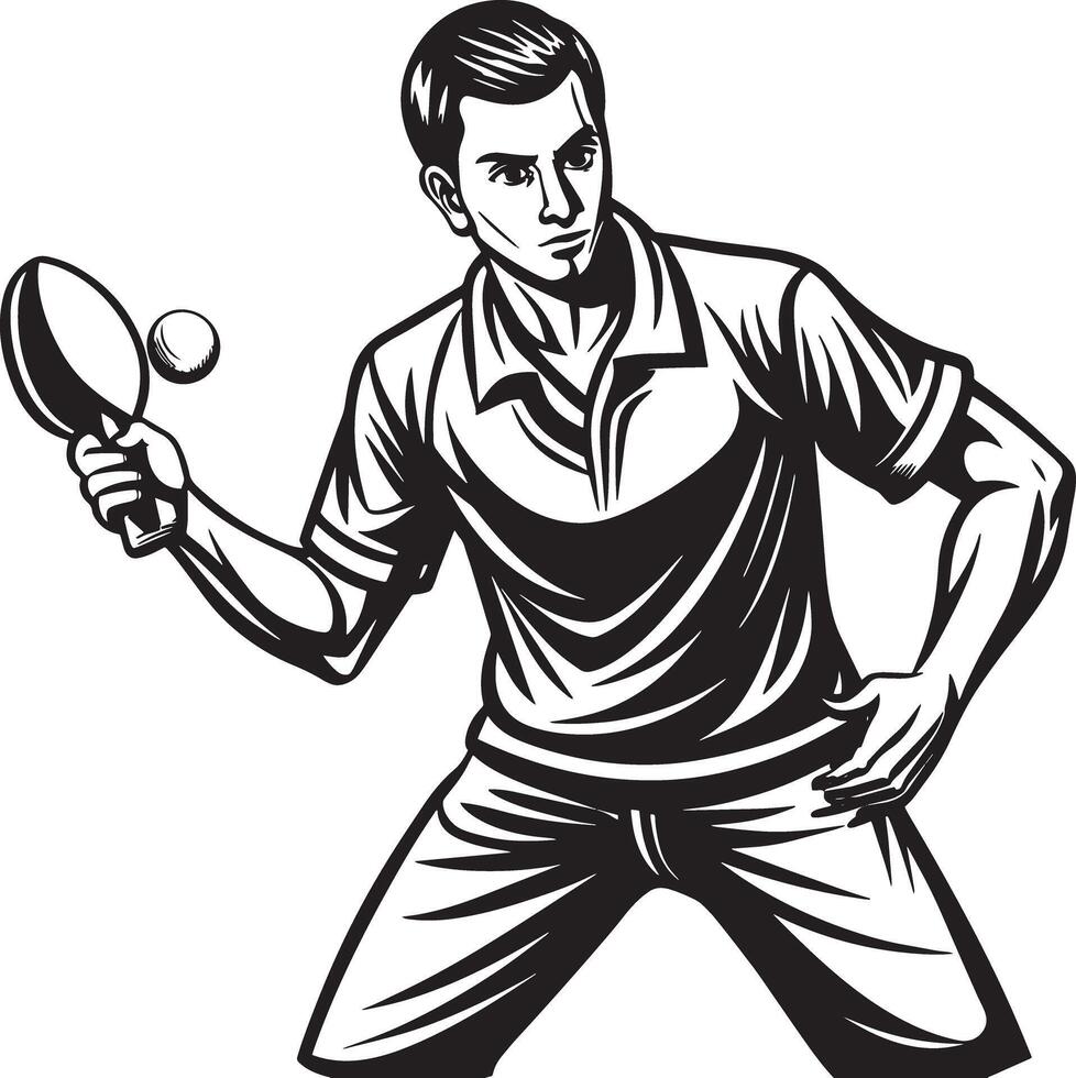 tennis player silhouette illustration isolated on white background vector