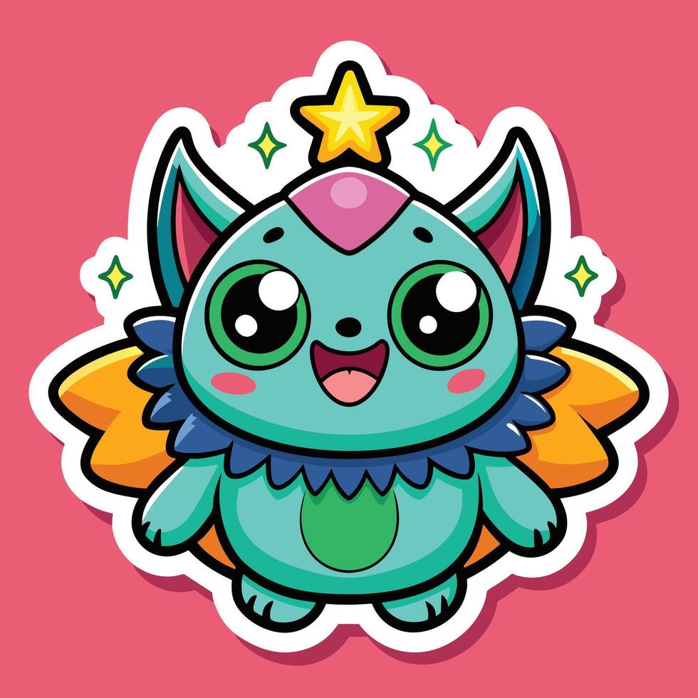cute trending and aesthetic sticker illustration vector
