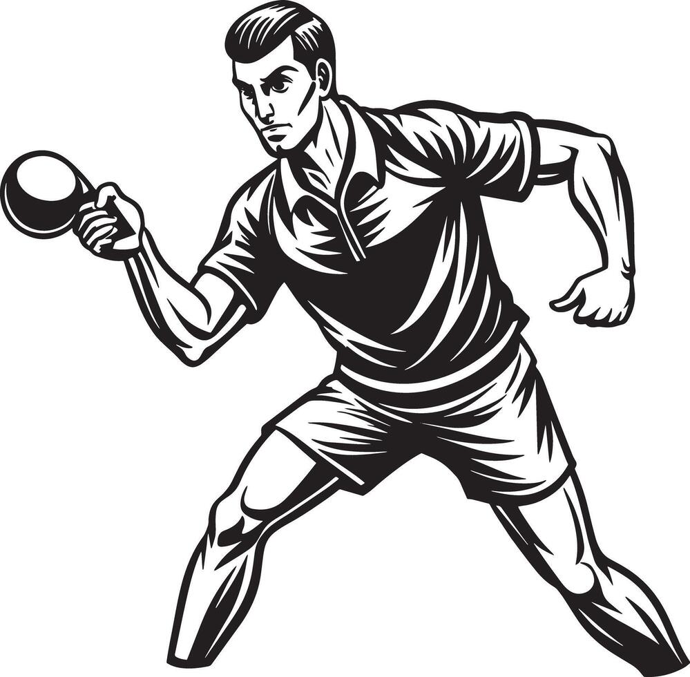 tennis player silhouette illustration isolated on white background vector
