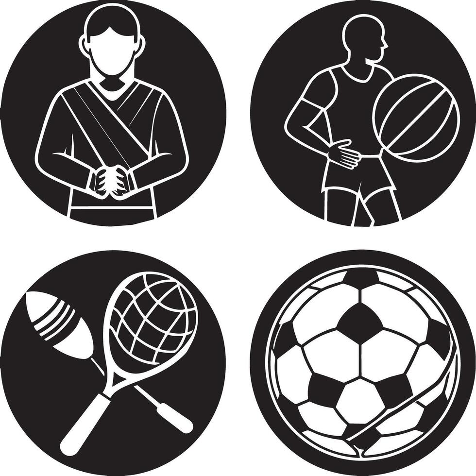 set of sports icon illustration on white background vector