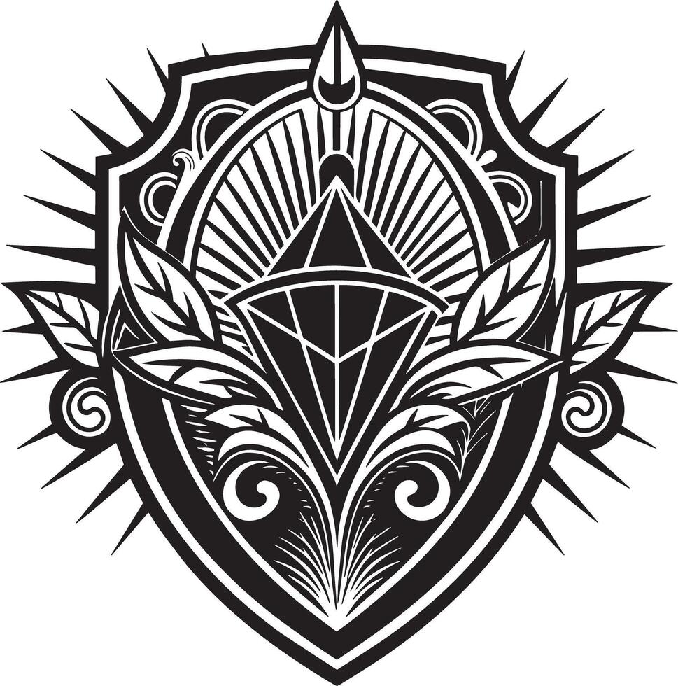 Logo illustration black and white isolated on white background vector