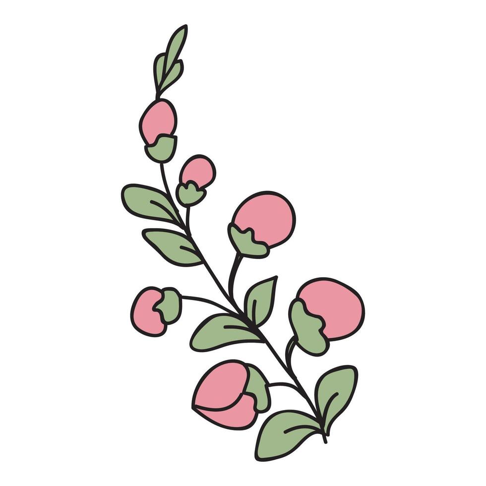 Festive Sakura isolated on white background. Oriental traditional, outline illustration. Japanese, Chinese, Korean trendy design, Celebration Event Greeting card Party Invitation Poster Flyer vector