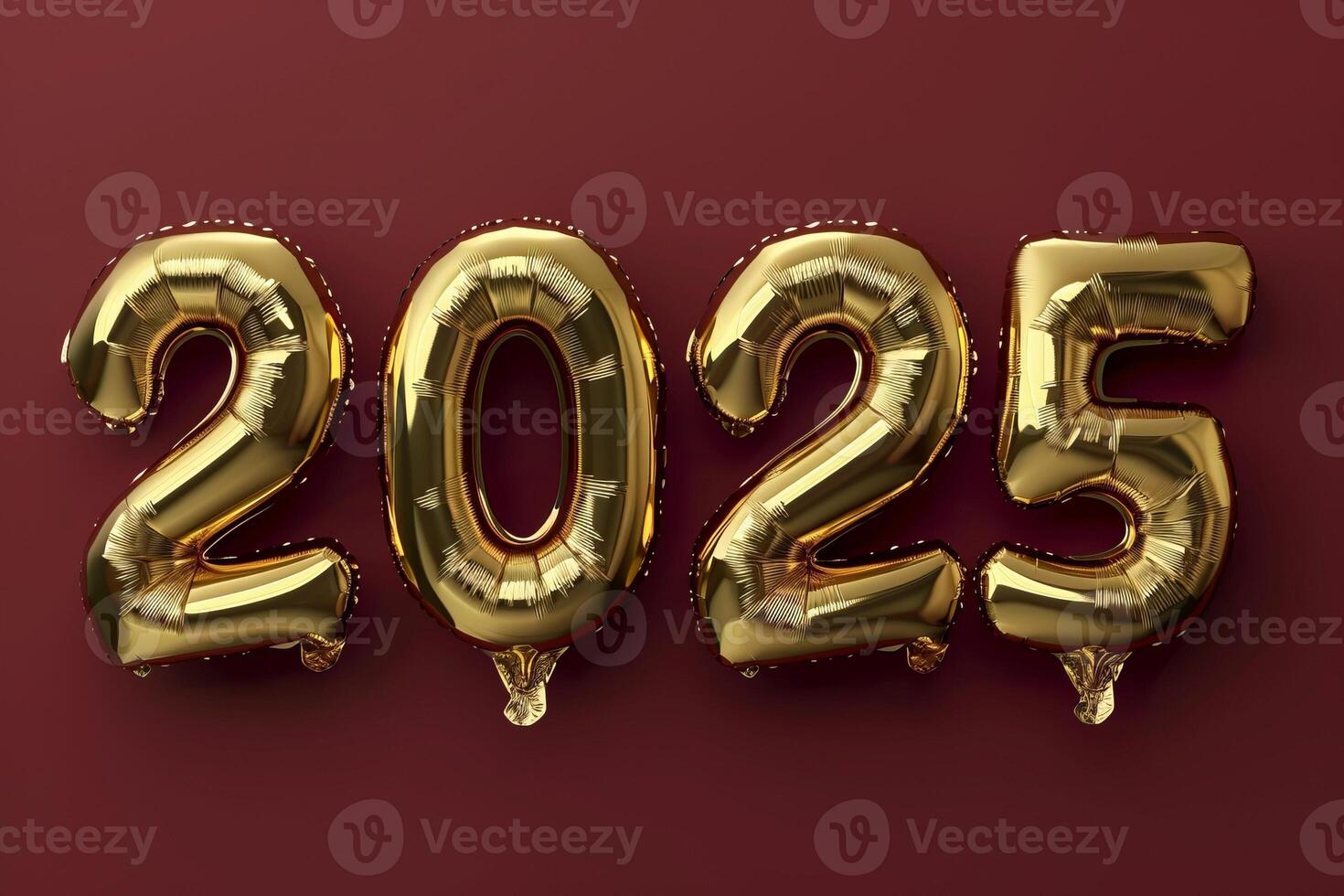 Happy new year 2025 realistic text balloons, new year photo