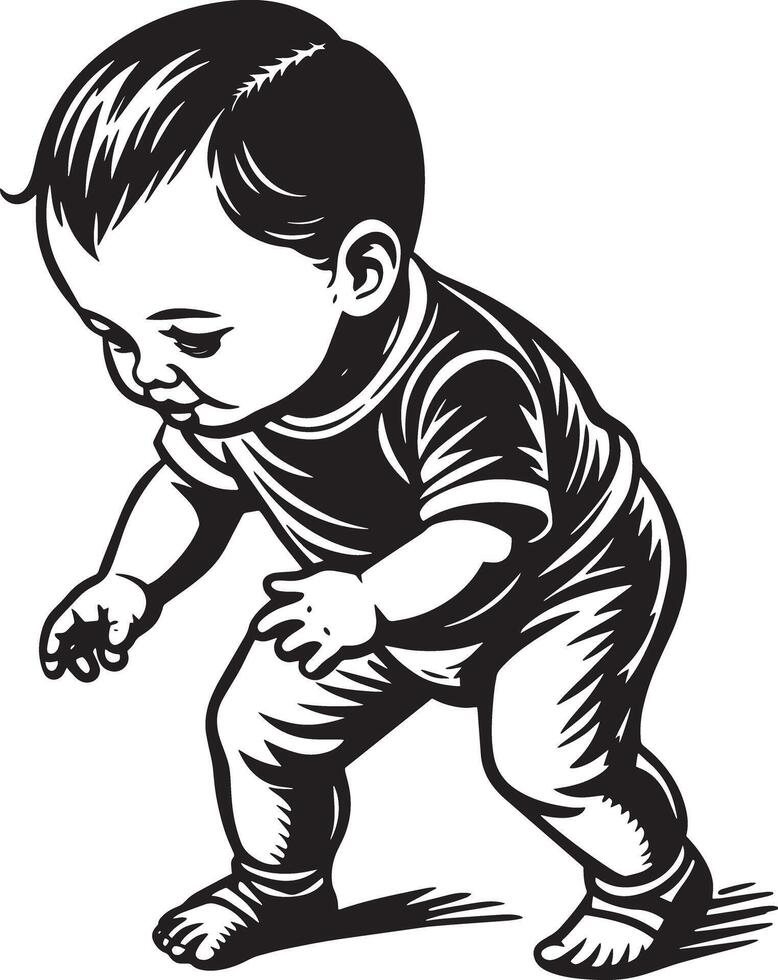 baby child walking isolated on white background vector