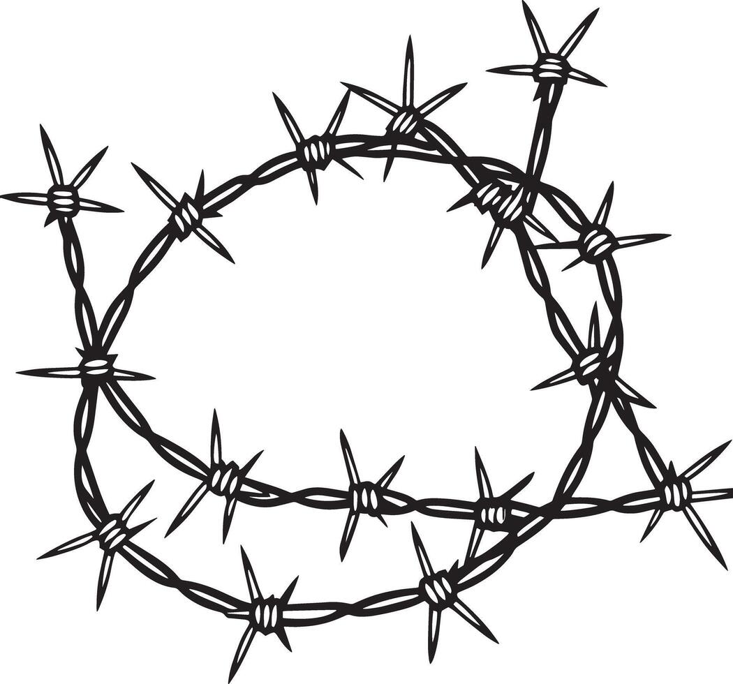 barbed wire isolated on white background vector