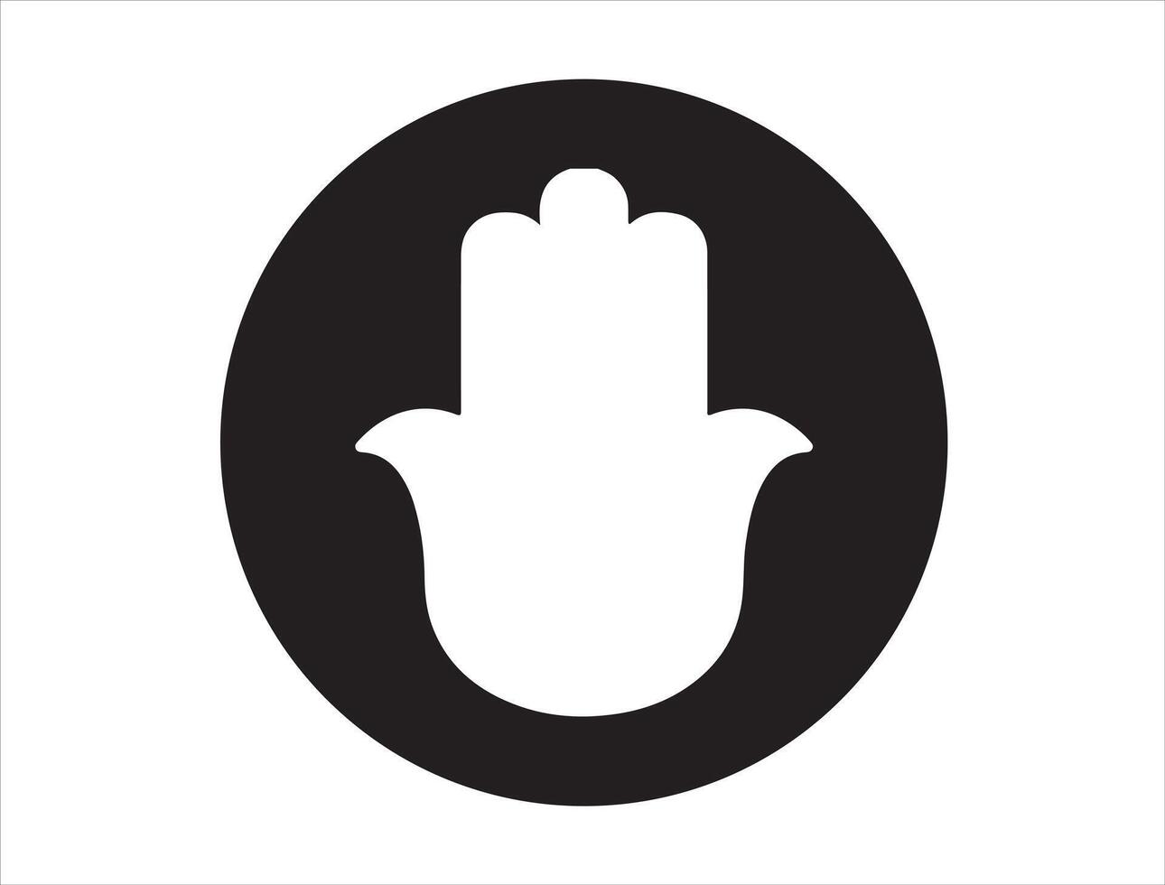Hamsa shape silhouette on white background vector