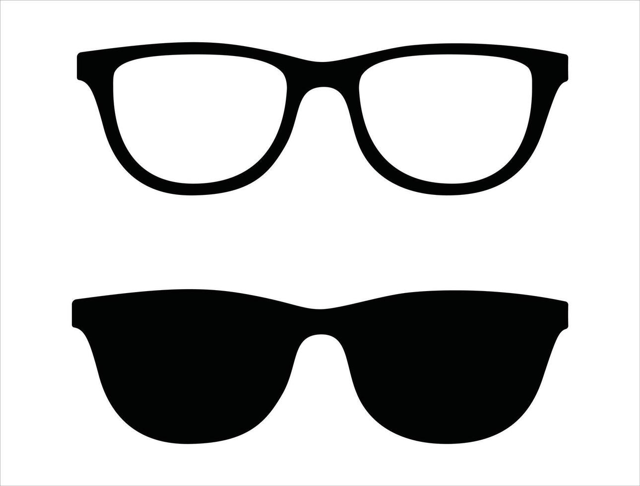 Glasses silhouette on white background 45342744 Vector Art at Vecteezy