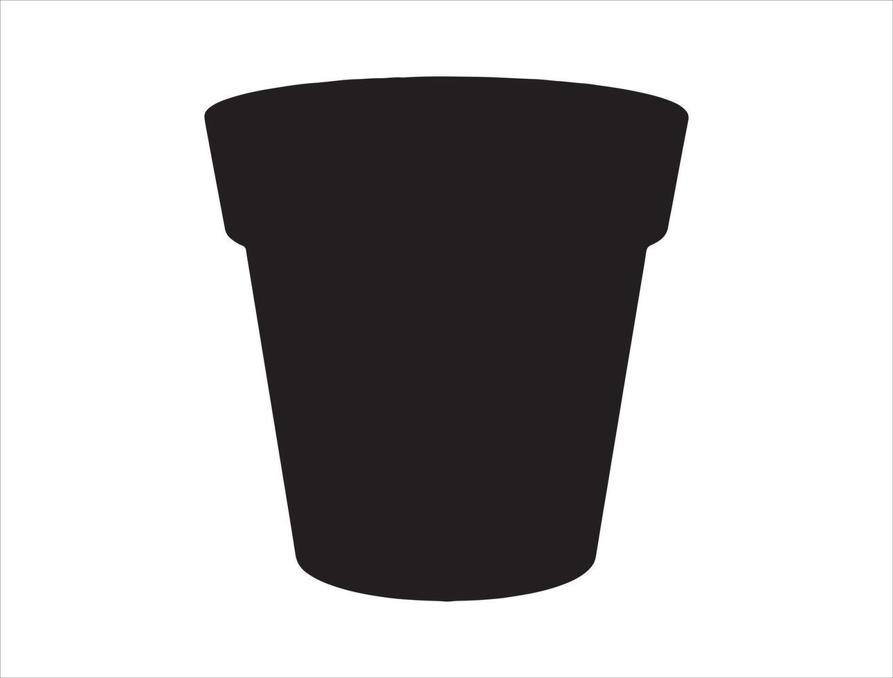 Flower pot silhouette on white background vector