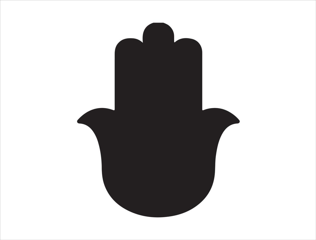 Hamsa shape silhouette on white background vector
