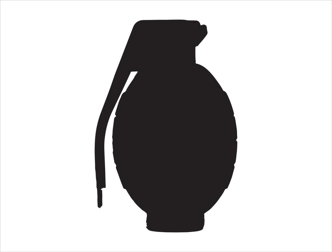 Hand grenade silhouette on white background vector
