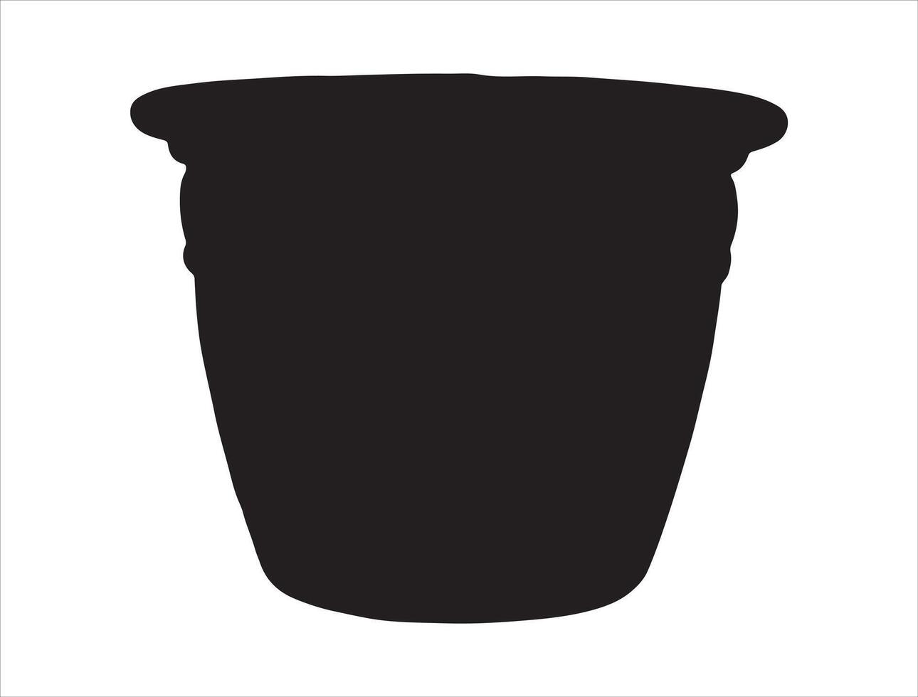 Flower pot silhouette on white background vector
