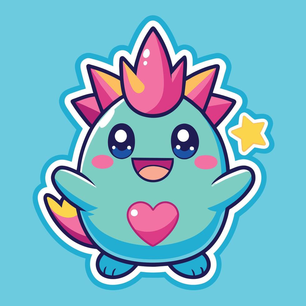 illustration of a cute trending and aesthetic sticker vector