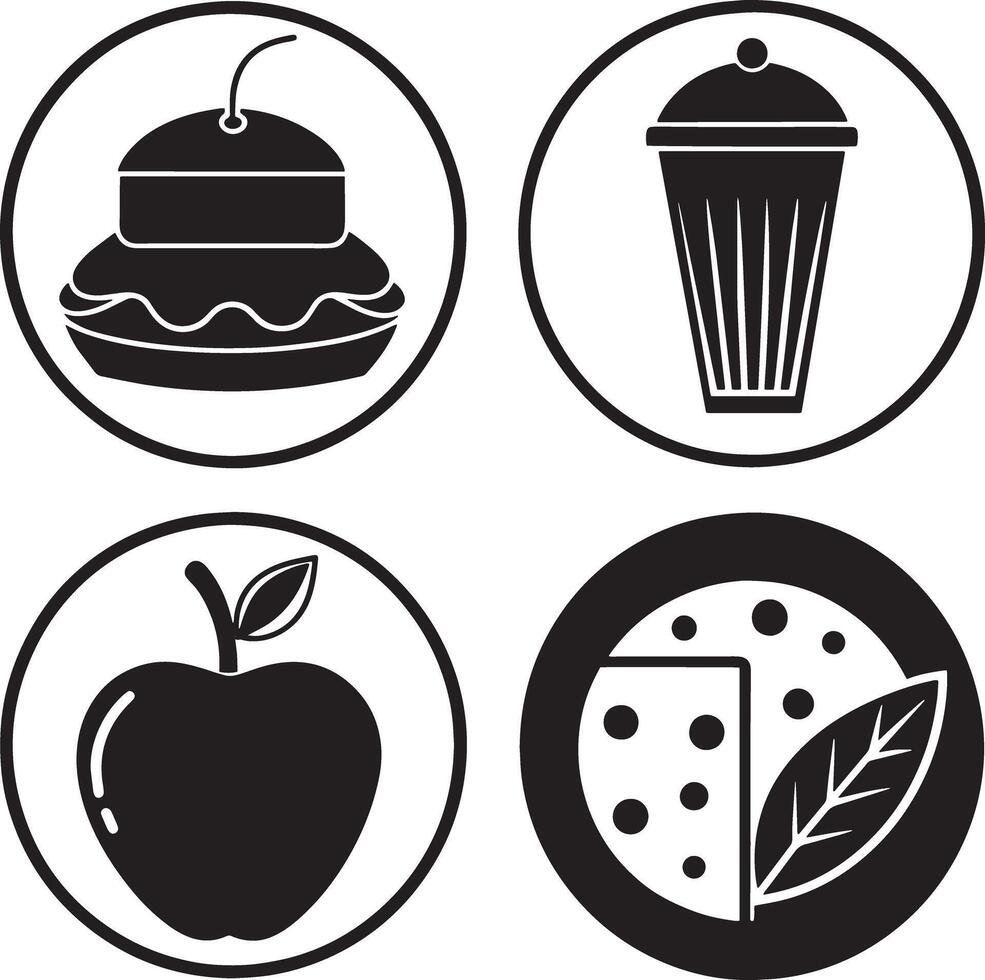 set of fast food icon illustration on white background vector
