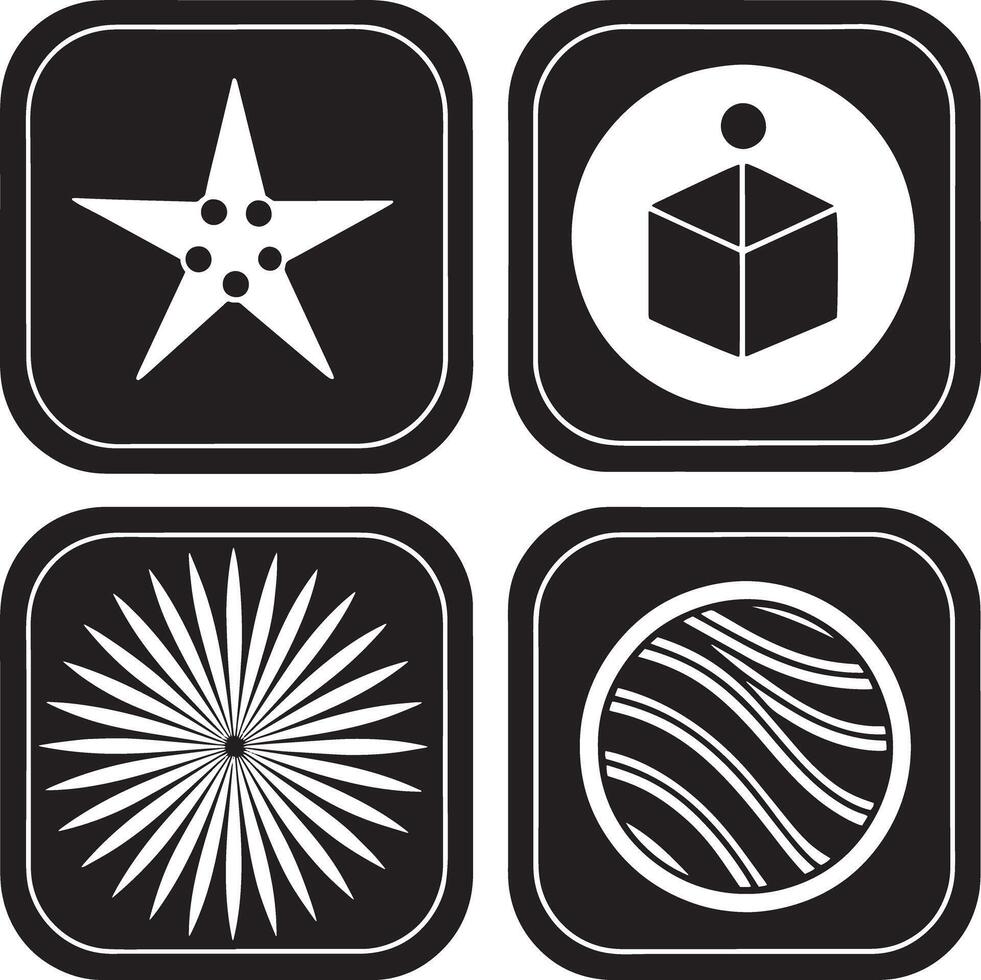 set off app icon logo illustration design black and white vector