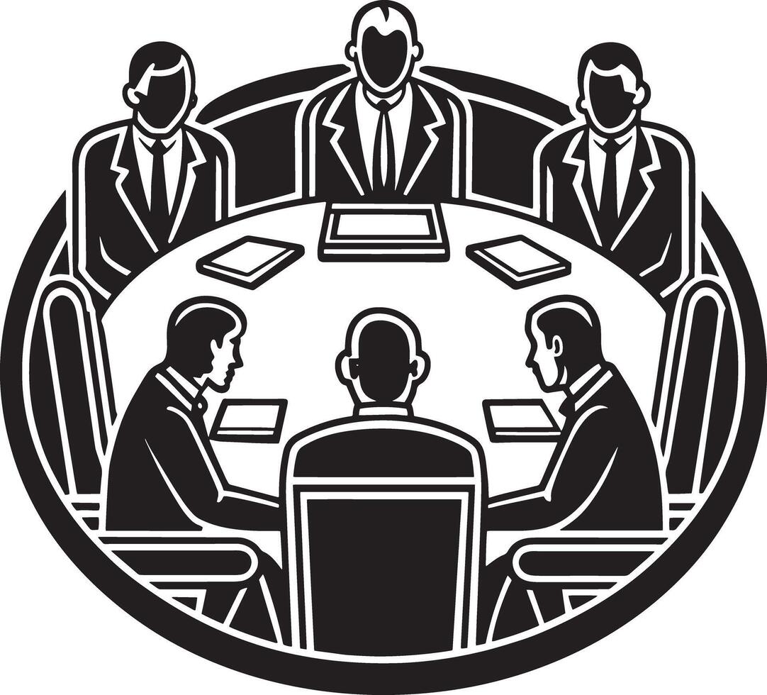 Business People Meeting in Circle. Illustration of Business People Group in Circle. vector