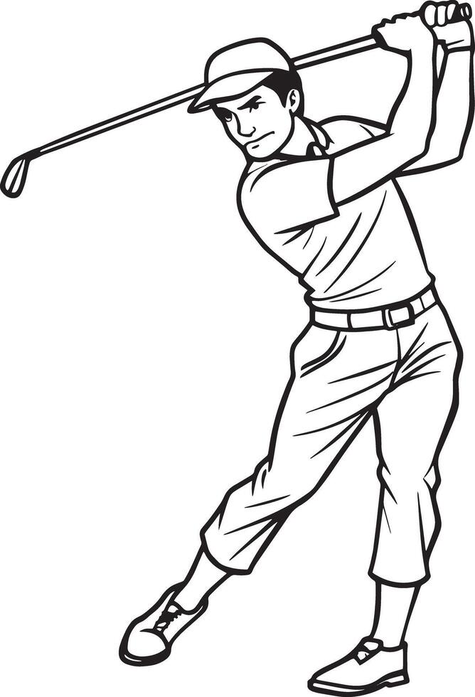 Golfer. Golf player. illustration isolated on white background vector
