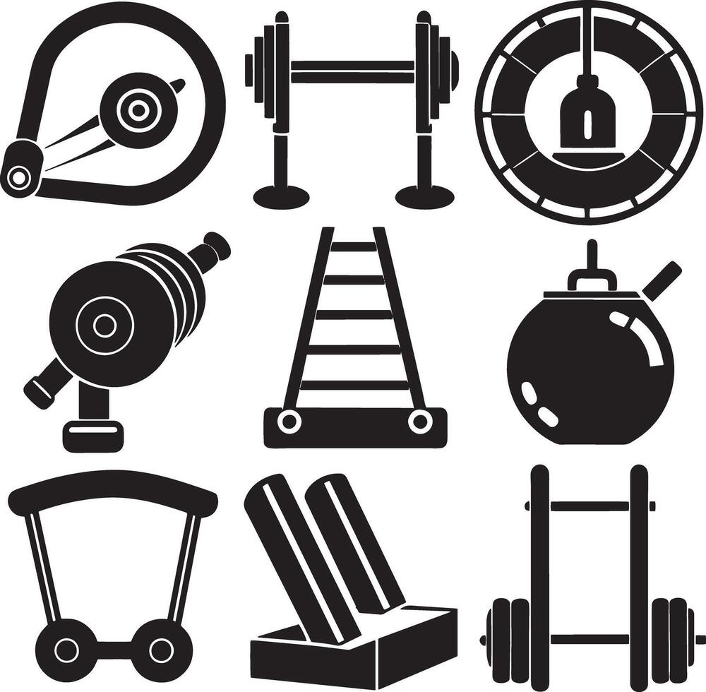set of fitness icons illustration design on white background vector